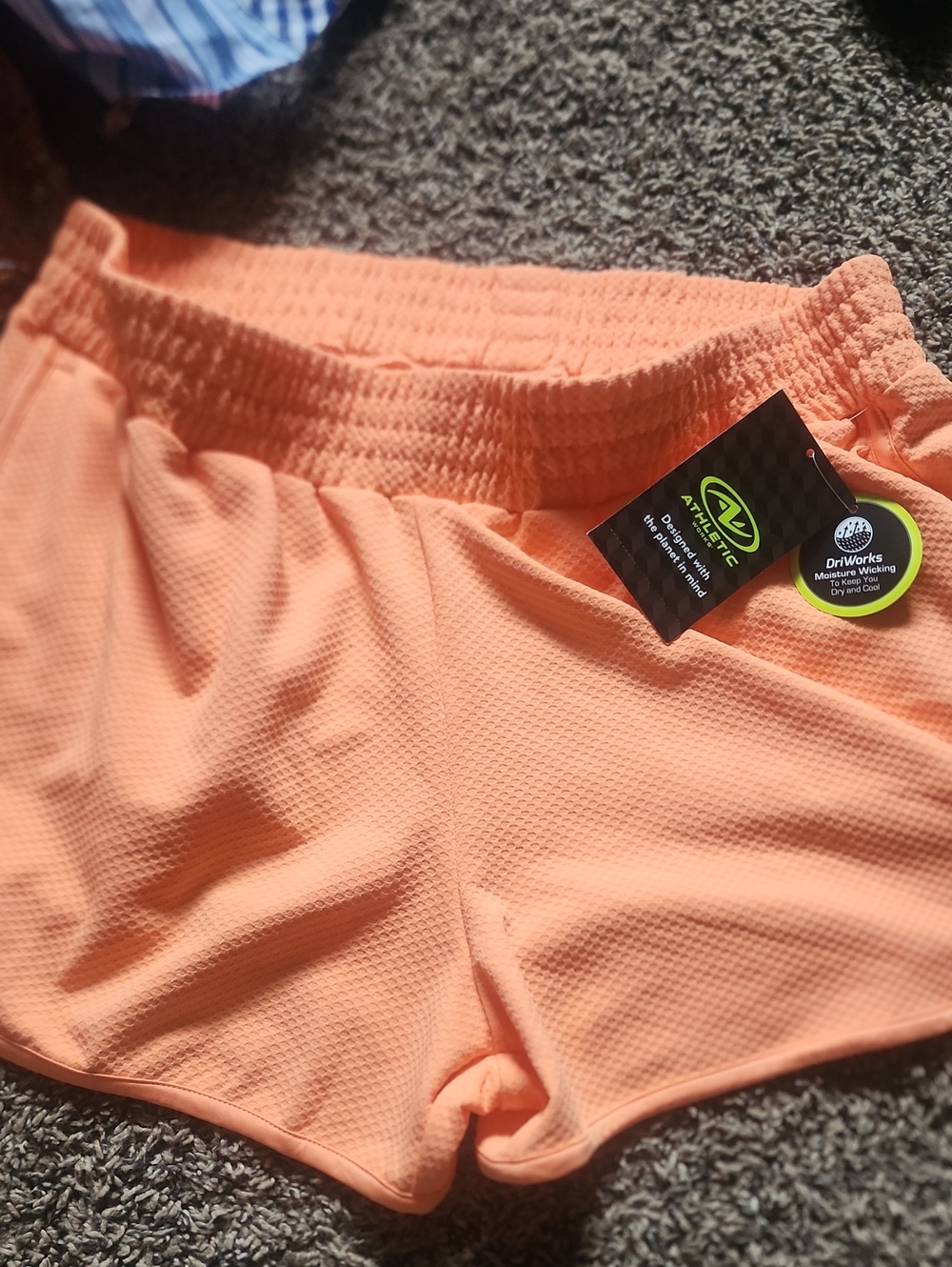 Athletic Works Peach Waffle-Knit Athletic Shorts